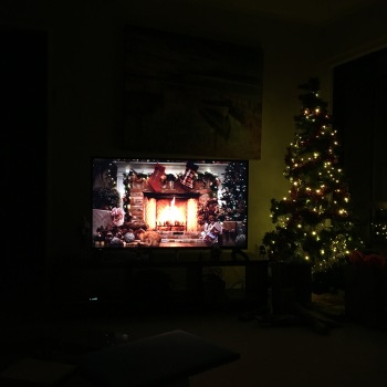We tried with a TV Yule log...